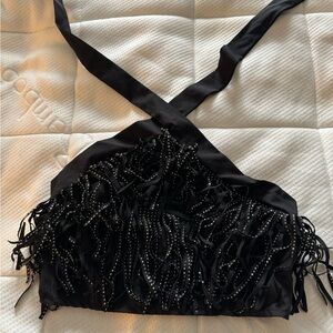 Black fringe top